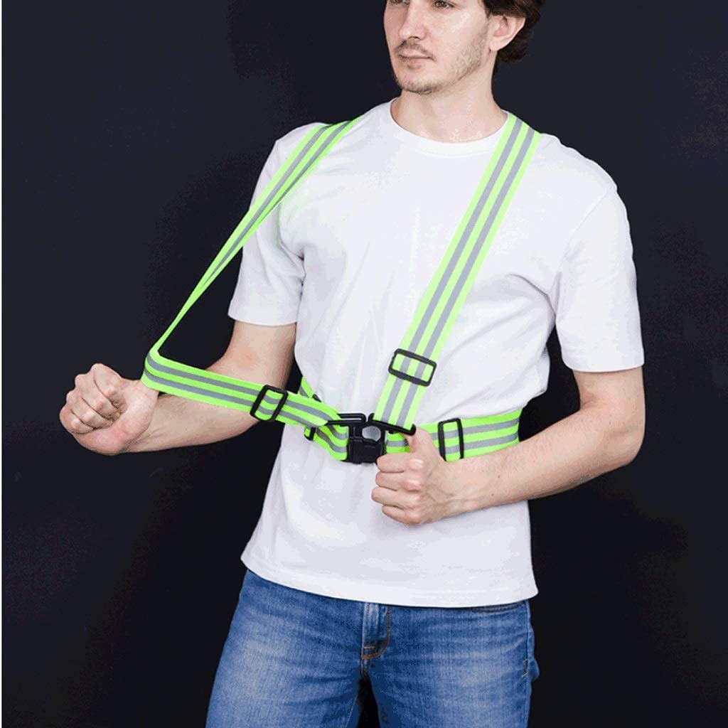 Giubbotti ad Alta visibilità, Gilet di Sicurezza, Gilet Elastico Riflettente, Gilet di Sicurezza Riflettente, Gilet Riflettenti per Ciclismo, Notte, attività all'aperto (Cintura XXL)