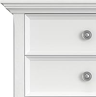 Vista 10 de SIMPLIHOME Mesa de noche Amherst - Mesa de noche de 24 pulgadas de ancho en madera maciza color blanco, mesa auxiliar o de cabecera para dormitorio