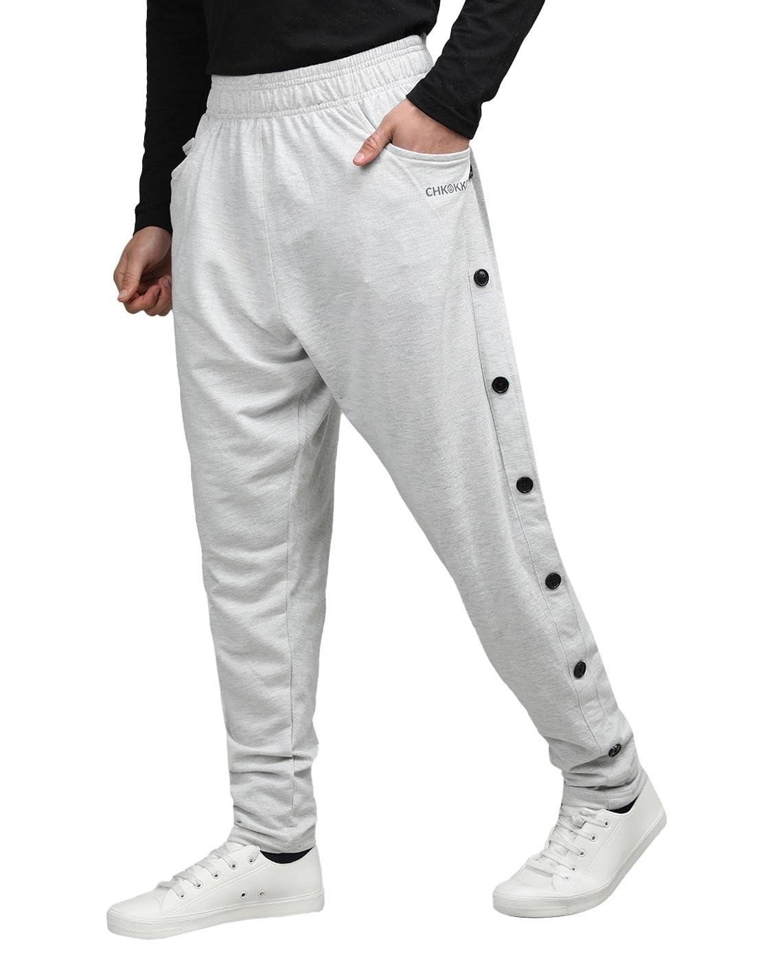 CHKOKKO Men's Regular Fit Mid Rise Casual Track Pant Lower with Pocket