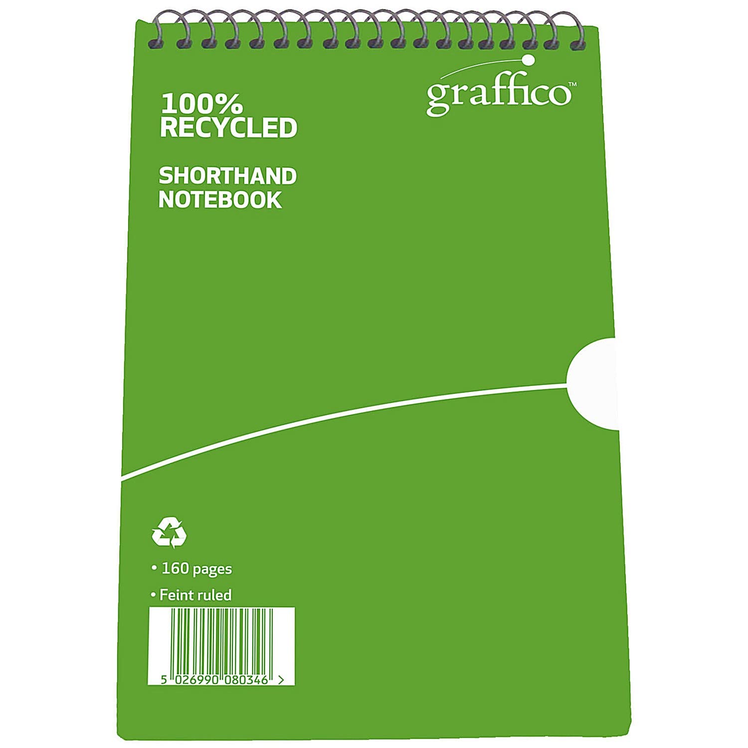 203 x 127 mm Recycled Reporter Ruled 160 Pages Notebook