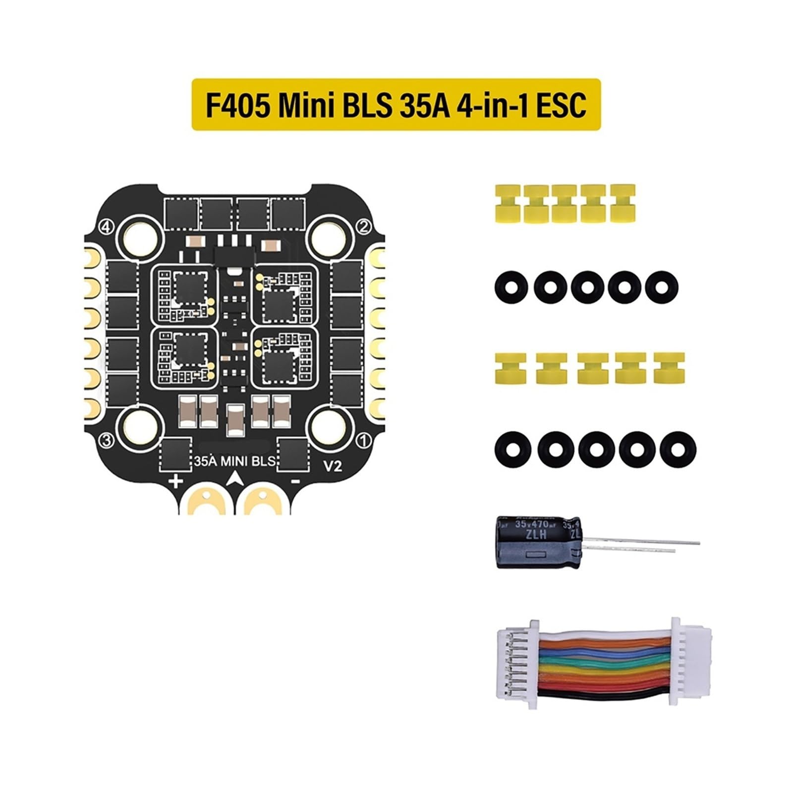 F405 Stack Flight Controller FC BLS 35A V2 3-6S 20x20 4-w-1 ESC Dual BEC do dronów wyścigowych FPV (ESC)