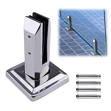 Muzata Stainless Steel Glass Pool Fence Balustrade Railing Post for Balcony/Garden Deck Handrail, Polished