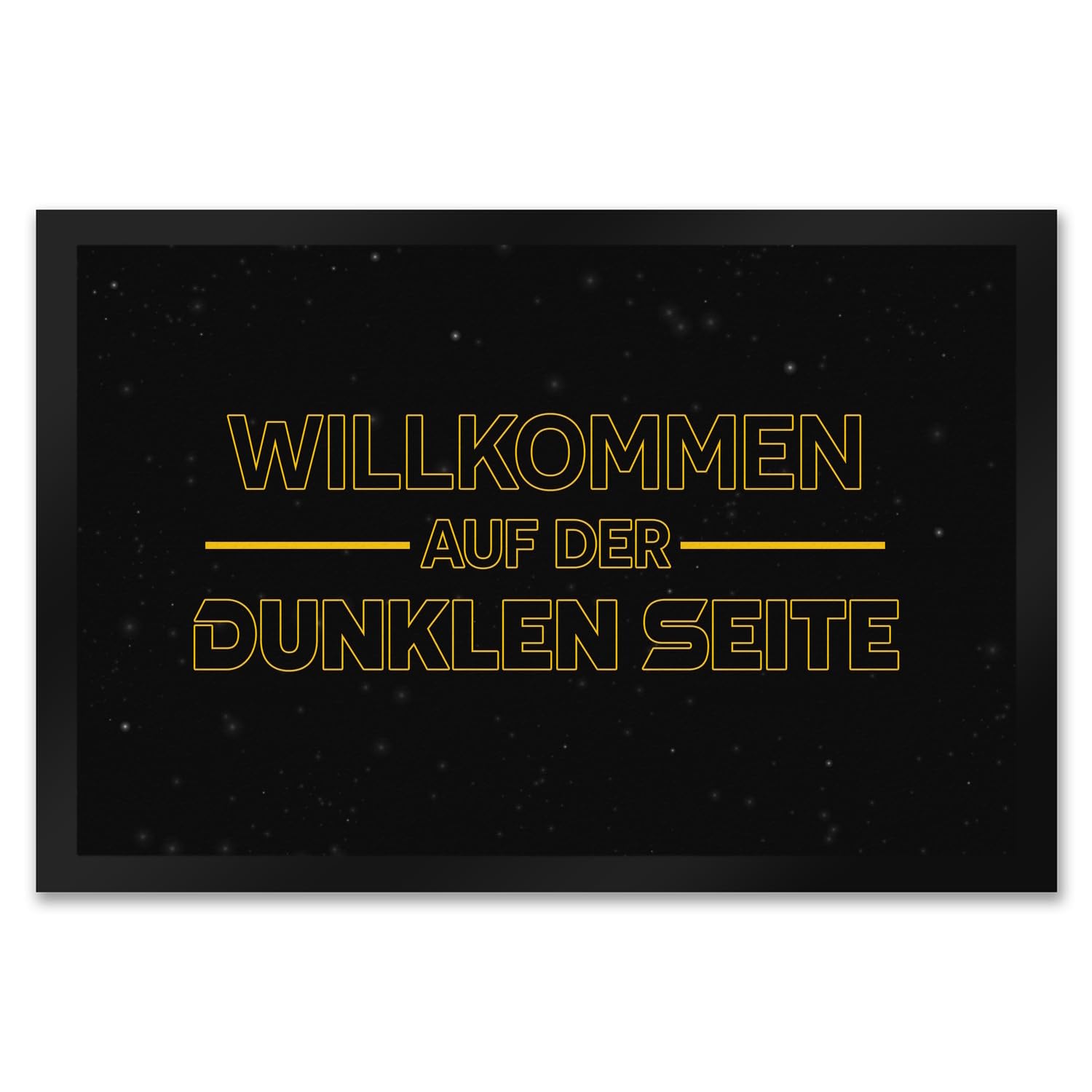 speecheese Willkommen auf der dunklen Seite Fußmatte XXL in 50x75 cm mit Sternenoptik Sterne Krieg Haustür Kinderzimmer Geschenkidee Weltraum unendliche Raum Weiten War Galaxien Stars Star