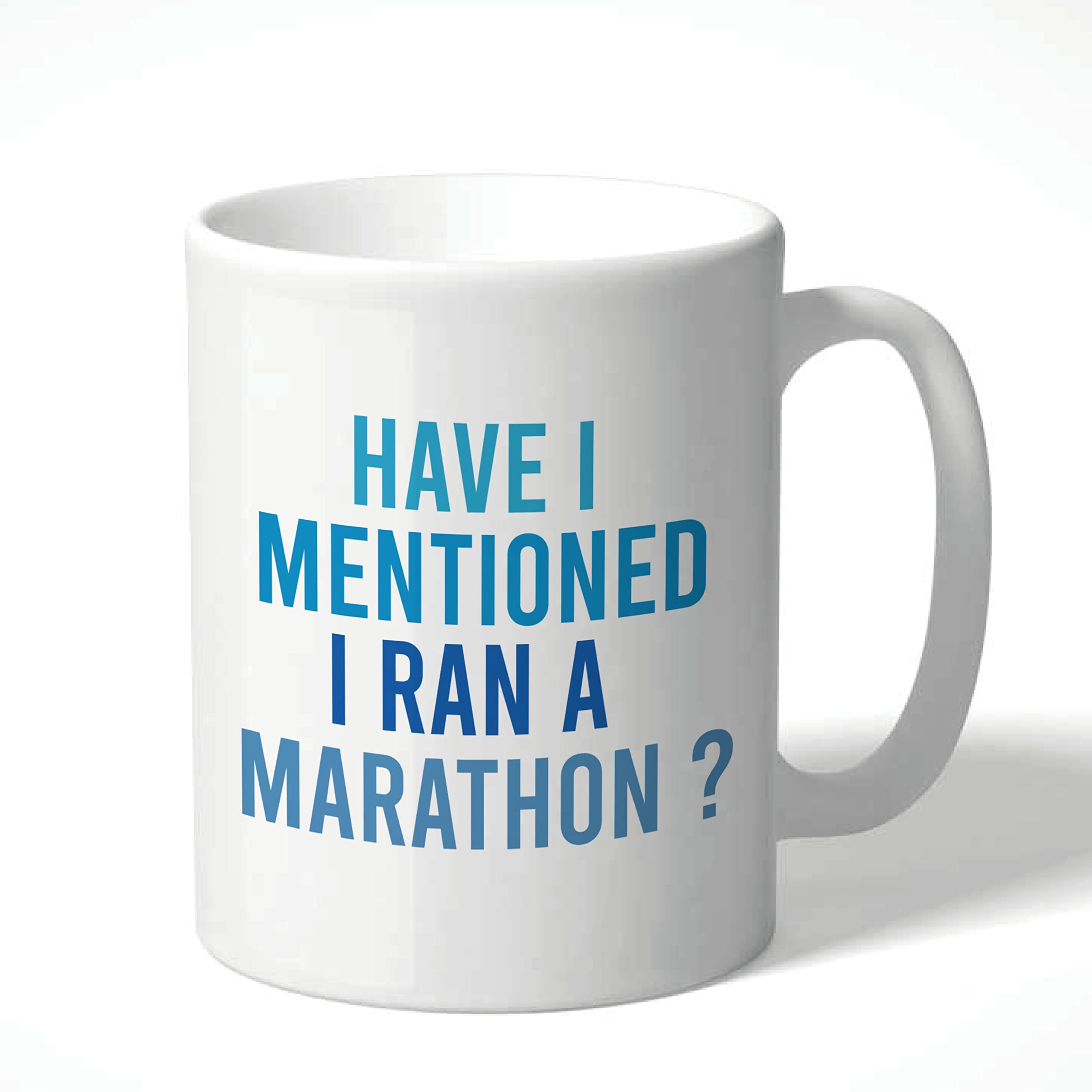 Wanky Candles Funny Have I Mentioned I Ran A Marathon Mug, for Her Him Banter Secret Santa Joke Cup Novelty Runner Athlete Running, Blue CMUG252