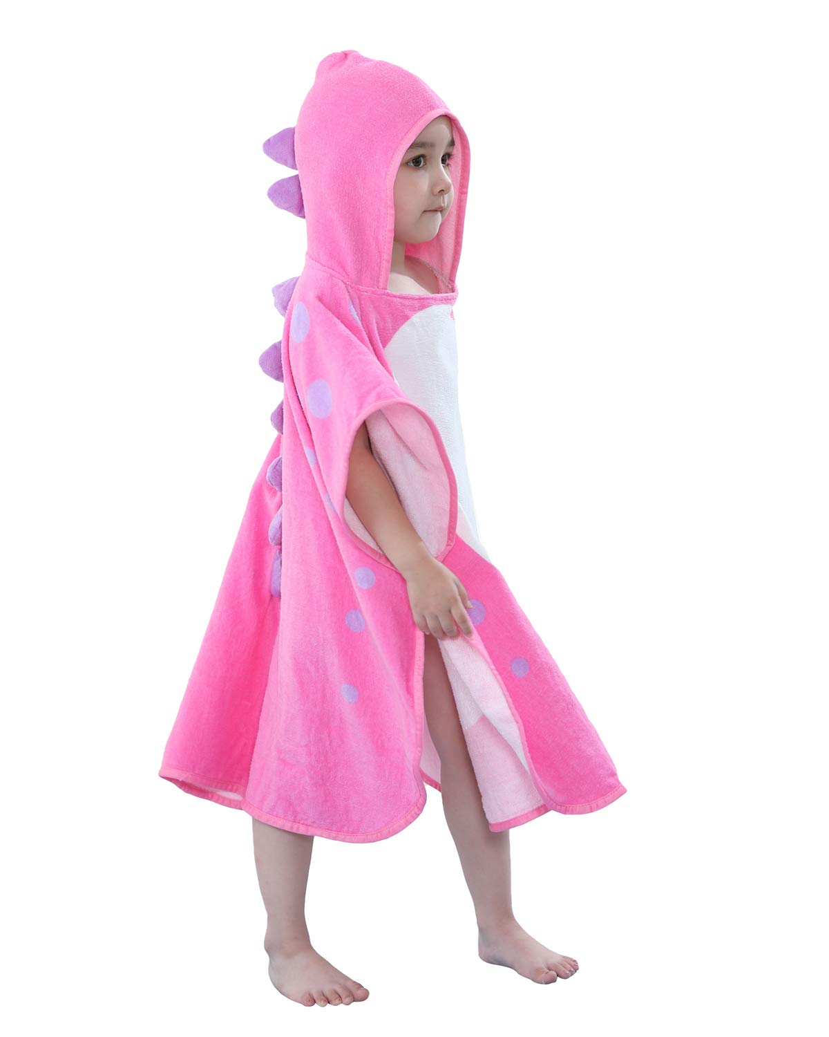 Toalla de baño para niños LOLANTA con capucha de dinosaurio para niños, toalla de playa, poncho de natación, suave, 100% algodón