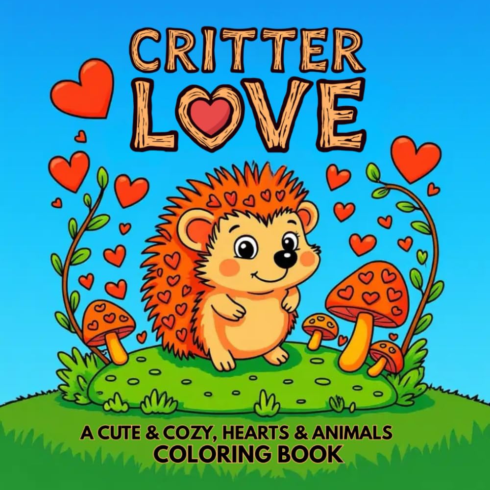 Critter Love Coloring Book: A Cute & Cozy, Hearts & Animals Coloring Book