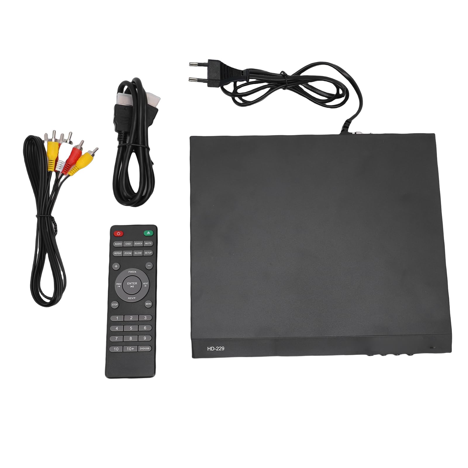 Interfaccia Multimediale HD Lettore DVD, Lettore CD per TV Domestica, Adatto Agli Anziani, Ingresso USB, Scansione Progressiva, Tutte le Regioni, Telecomando, Ingresso (Spina UE 1500w)