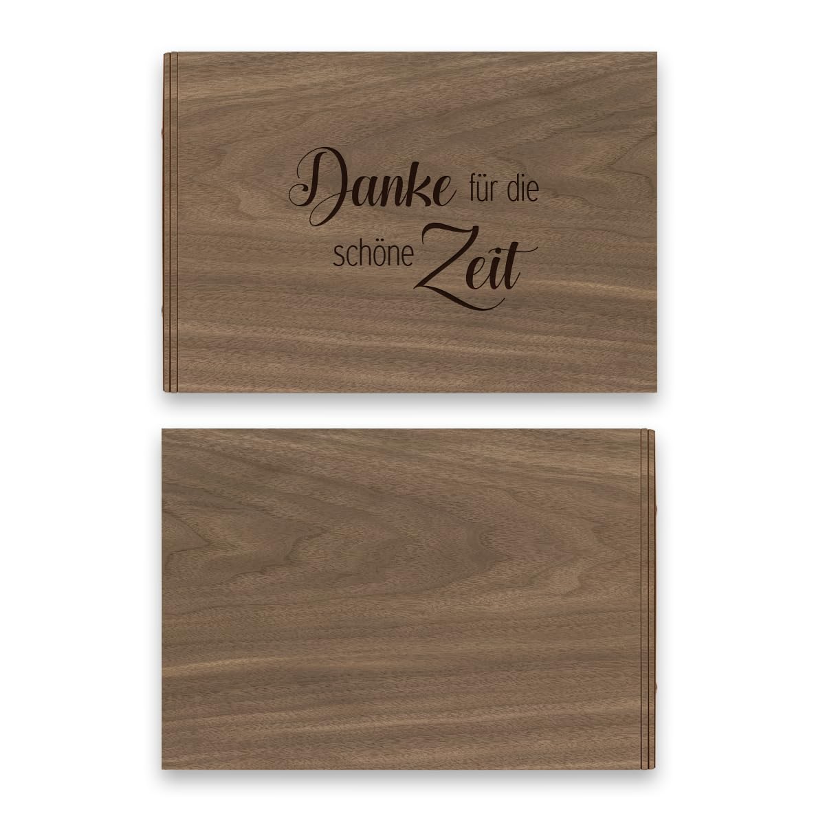 Abschied Gästebuch echtes Holz DIN A4 Buch - Danke für die Zeit - mit 72 Blatt / 144 Seiten Naturpapier Weiß