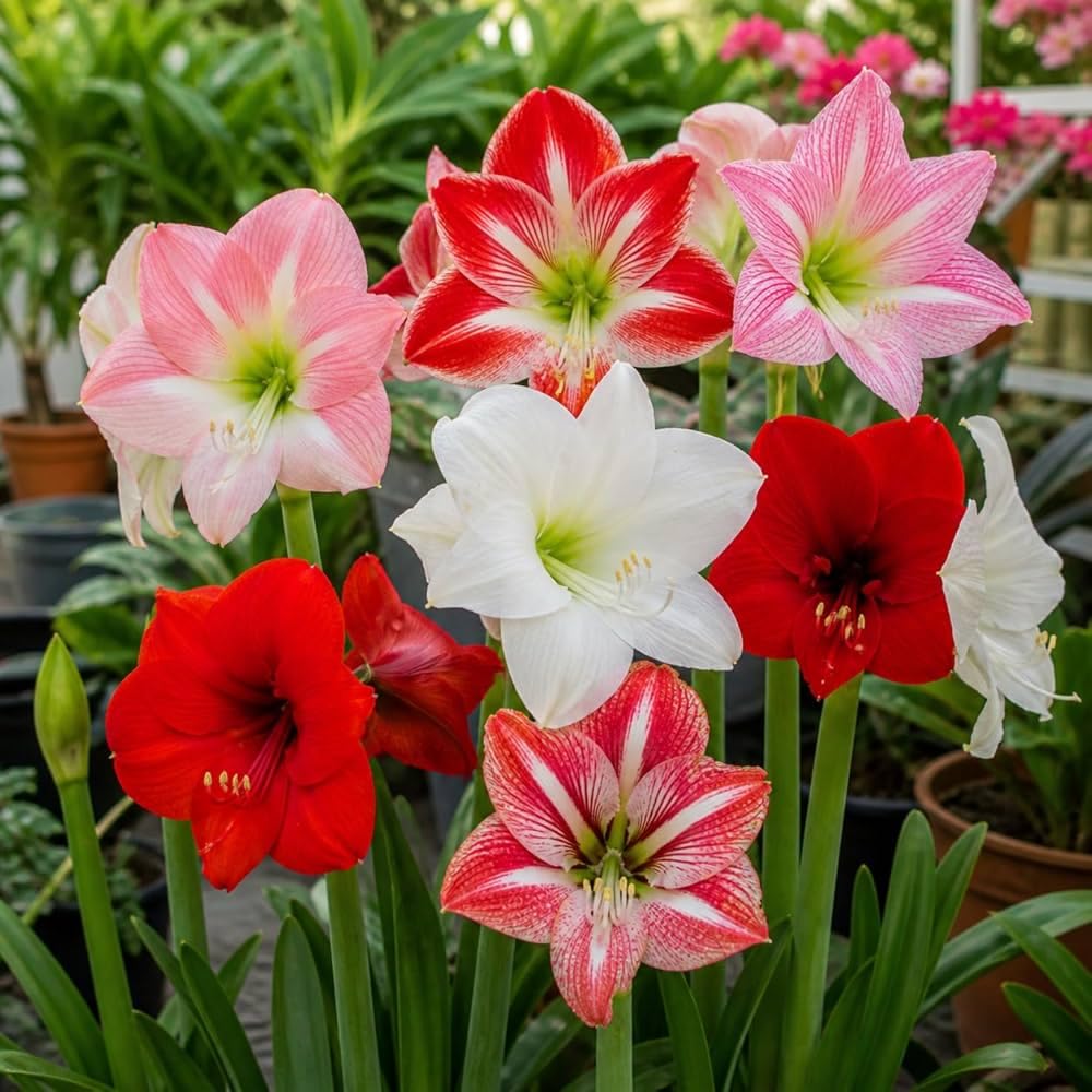 Amaryllis Lily Double Mix Flowering Bulb for Home Gardening, Fragrant Blooms, Pack of 1-image-12