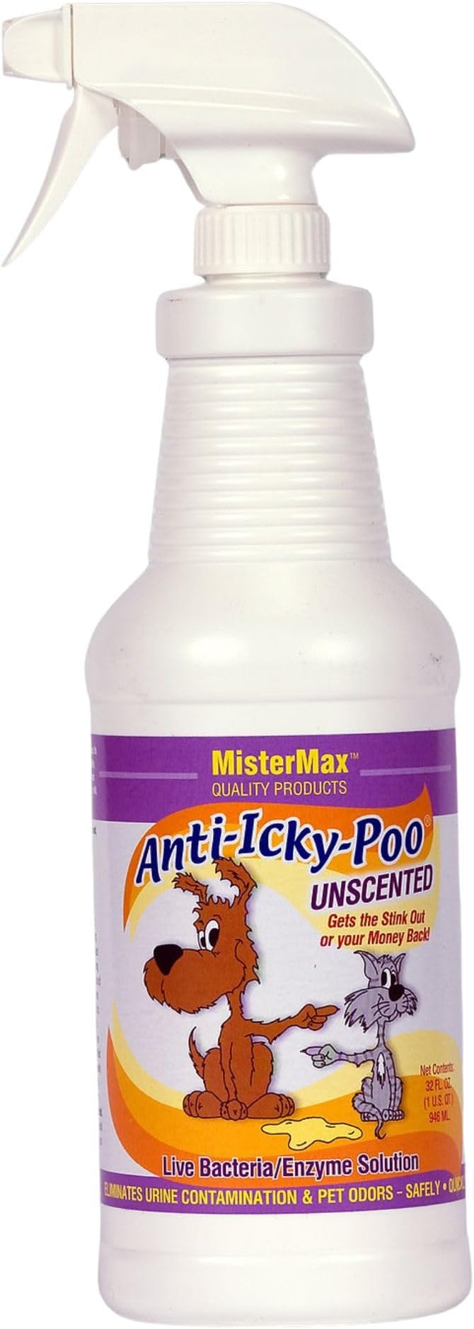 Unscented Anti Icky Poo Odor Remover, Quart Size