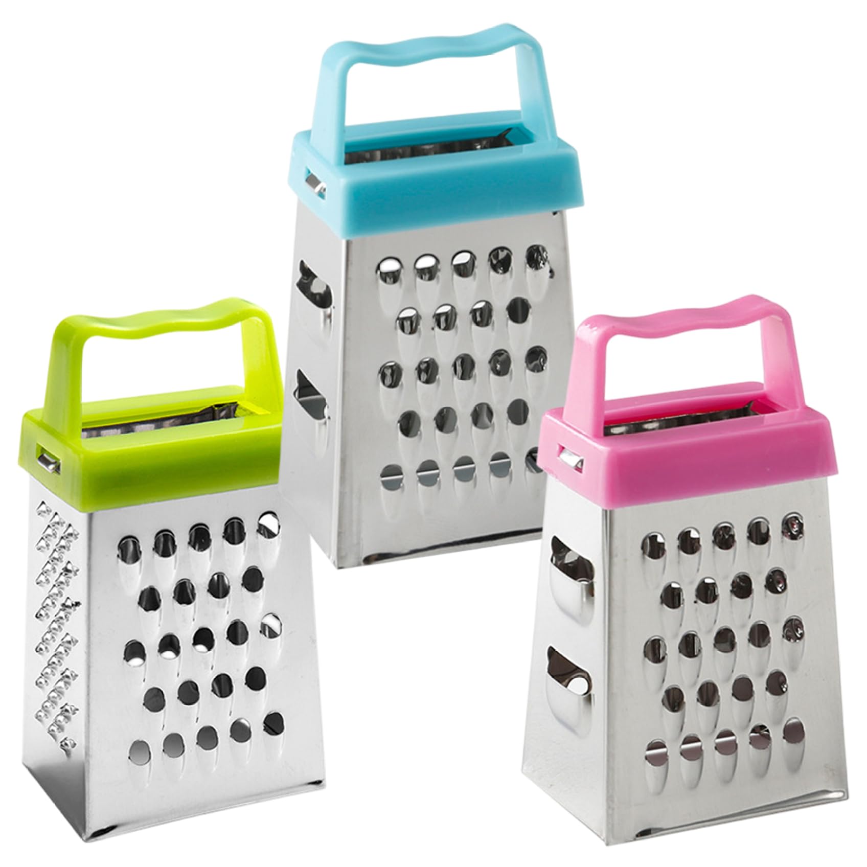DAGLLGEW 3Pcs Small Cheese Grater Stainless Steel Box Graters with Handle Multi-functional Vegetable Slicer Kitchen Gadget for Home Box Graters Mini Cheese Grater