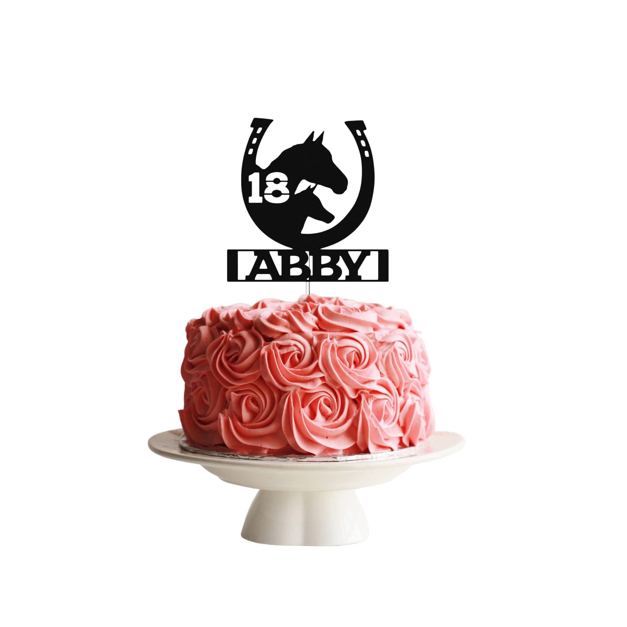 Personalised Horse Shoe Card Cake Topper, Birthday, Celebration, Horses, Handmade
