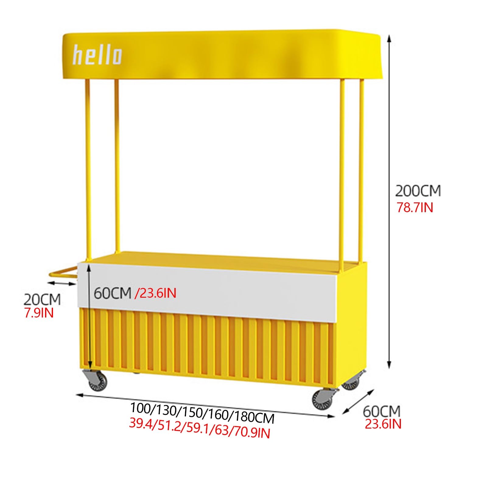 Carrello portatile del fornitore con ruote, Carrello mobile della stalla del mercato, Banco di mostra dell'alimento all'aperto con baldacchino, Ampio controsoffitto per eventi di strada, Vendite di