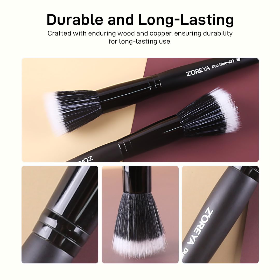 Multibrite Fan Makeup Brush Highlighter Makeup Brush Loose Powder Brush Cosmetic Makeup Brush Flat Top Blending Brush Suitable for Blending Buffing 2