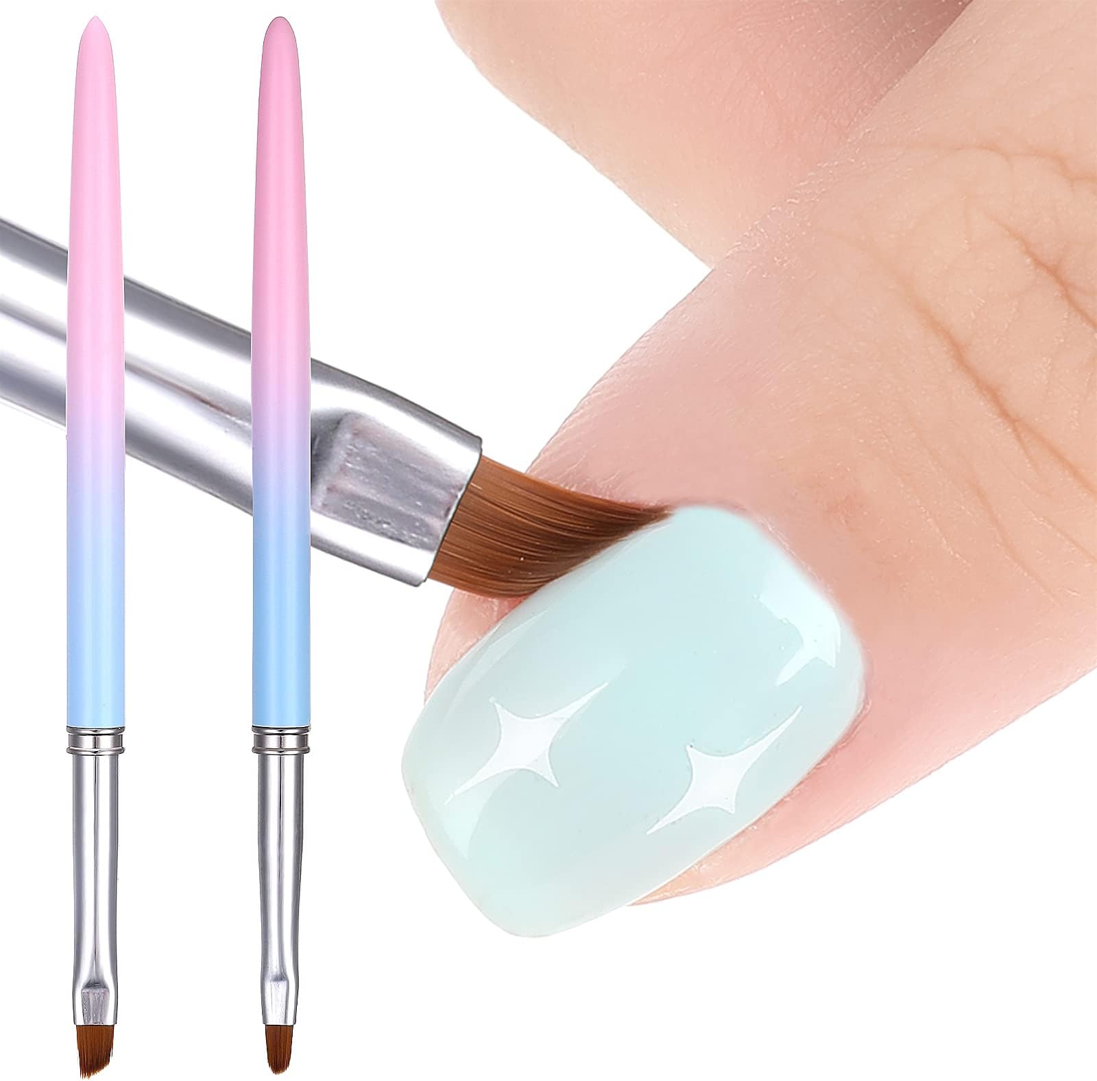 cobee Nail Polish Clean Up Brush, 2PCS Nail Art Clean Up