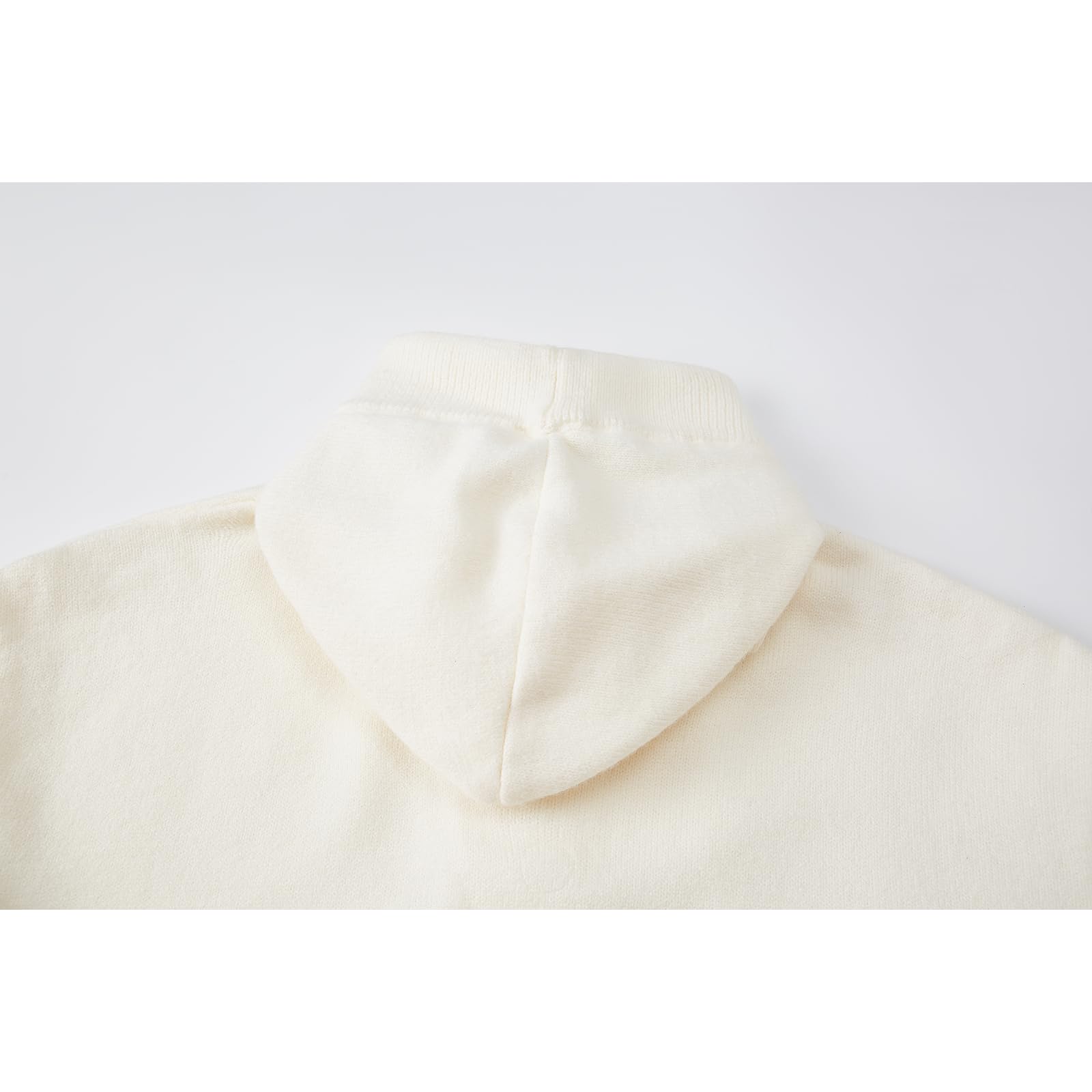 GURUNVANI Męska bluza z kapturem Henley, luźny krój, dzianinowy sweter raglanowy