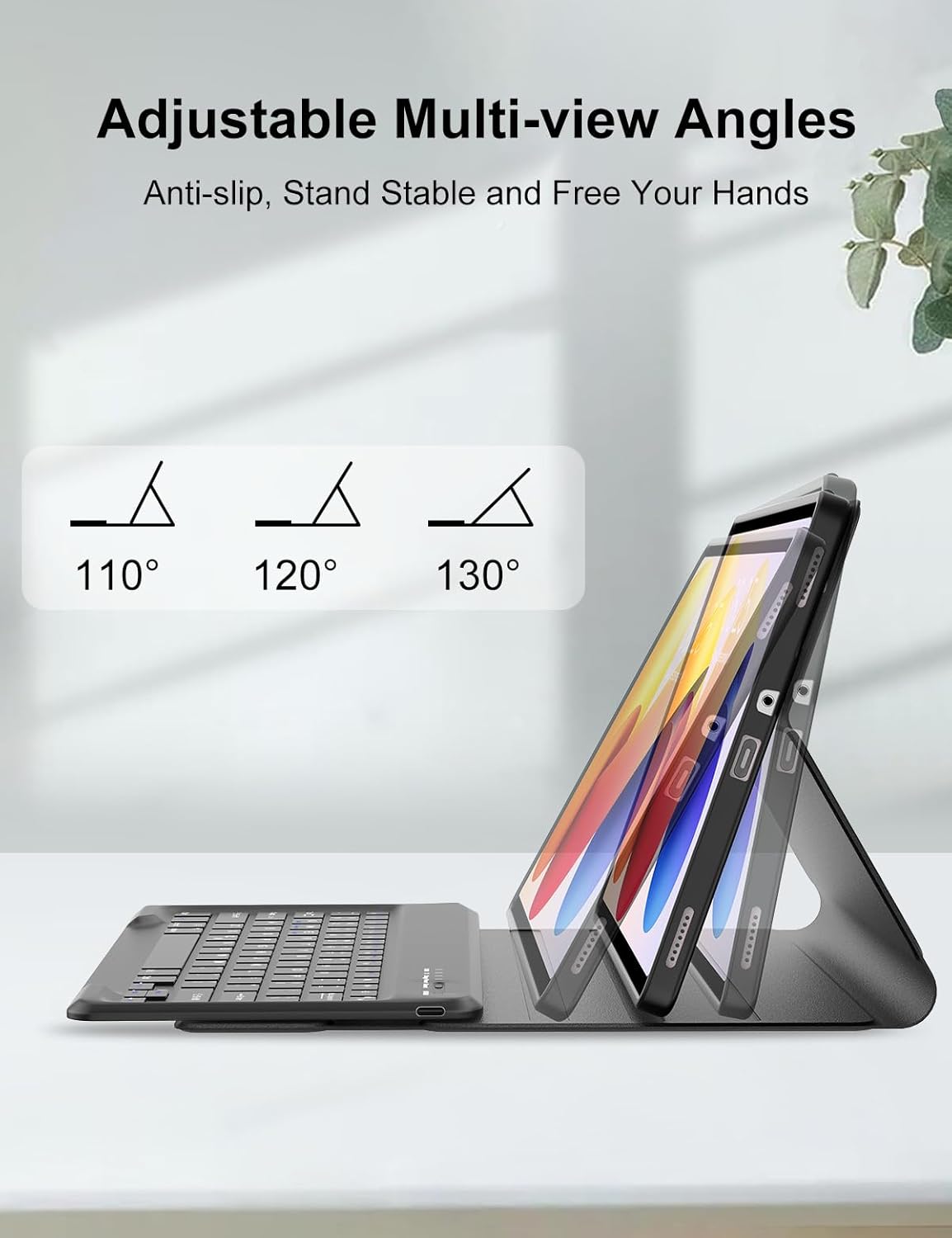 Keyboard Case for Xiaomi Redmi Pad 2 Pro 12.1'' 2025/Mi Pad Pro2024/Xiaomi Poco Pad12.1 Inch Case with Keypad, Detachable Wireless Key Board Cover with Pen Slot for Redmi Pro 12.1in Tablet, Black
