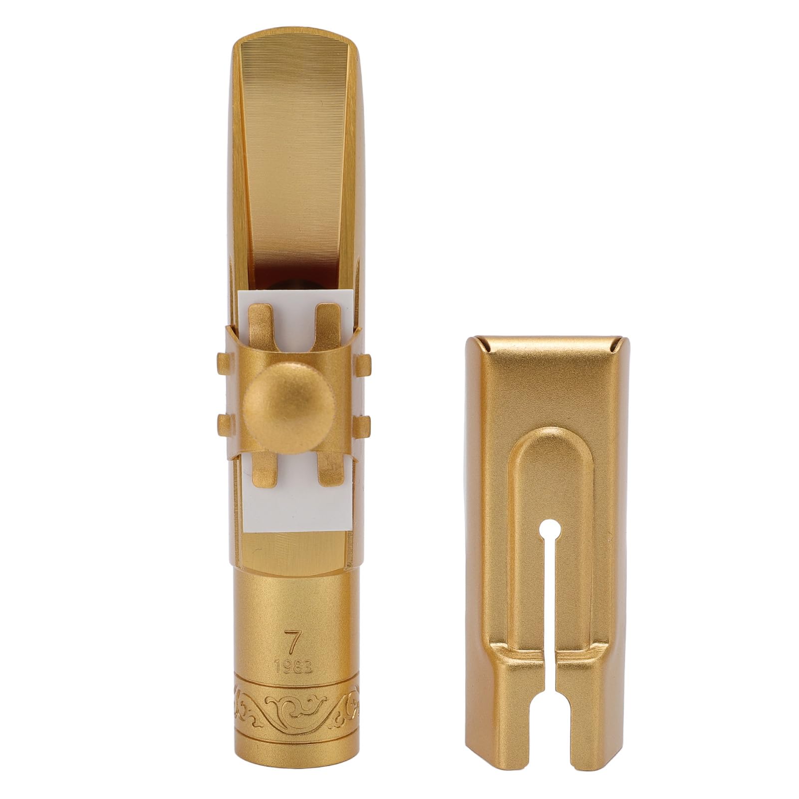Sassofono Tenore in Ottone Bb Bocchino, Bocchino per Sassofono Tenore Placcato Oro Satinato Misura 7, per Musicisti con Tono Ricco e Volume Potente