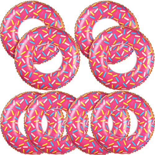 Leitee 8 Pcs Kids Inflatable Donut 21.7 Inch Sprinkle Donut Pool Floats Doughnut Inflatable Swim Tube Swimming Ring Colorful Beach Party Decorations Floating Ring For Swimming  cover