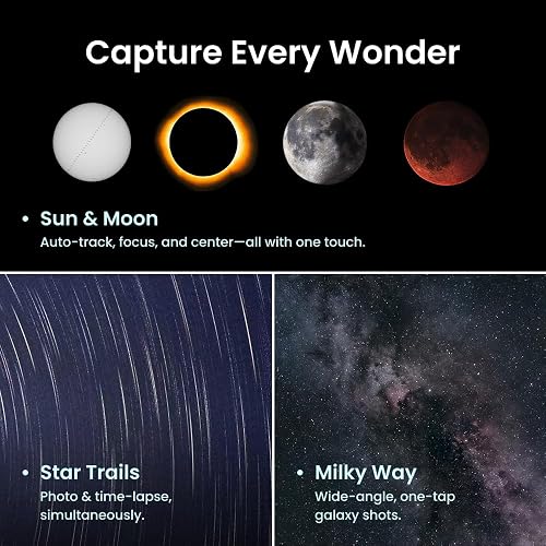 DWARFLAB DWARF Mini Smart Telescope - 840g Ultra-Portable Astronomy Telescope for Astrophotography with Built-in Filters, Auto GOTO, AZ/EQ Mode and Cloud Processing, Ideal for All Ages - 6