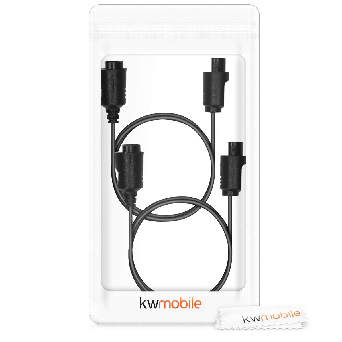 kwmobile 2x Cable de extensión compatible con Nintendo 64 Controller - Cable para consola de 180 cm en negro
