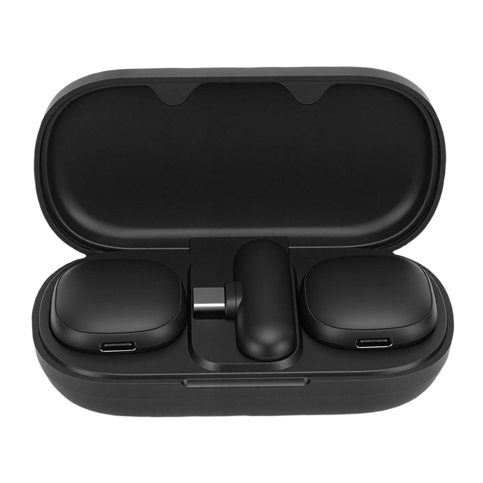 Microfoni Lavalier wireless precisi con cancellazione del rumore con ricevitore per interviste, a 2 microfoni per podcasting, custodia ABSS, portata 50 m