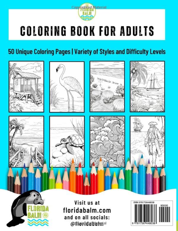 Beach Coloring Book for Adults: a Variety of Relaxing, Fun Beach and Coastal Scenes by Florida Balm - Image 2