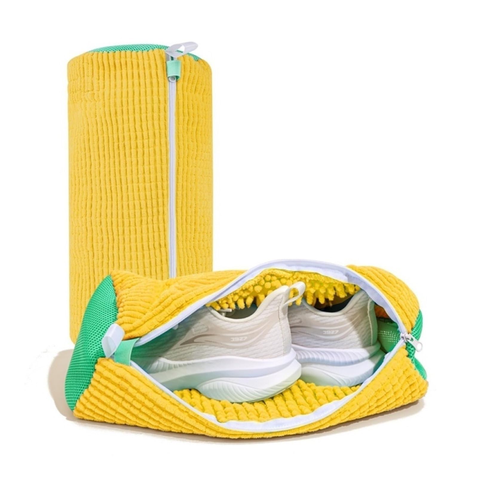 Reusable Shoe Cleaning Bags For Washer And Dryer Shoe Washer Laundry Bags Stain Cleaning Kit For Sneakers Tennis Shoes(1pcs-Yellow)