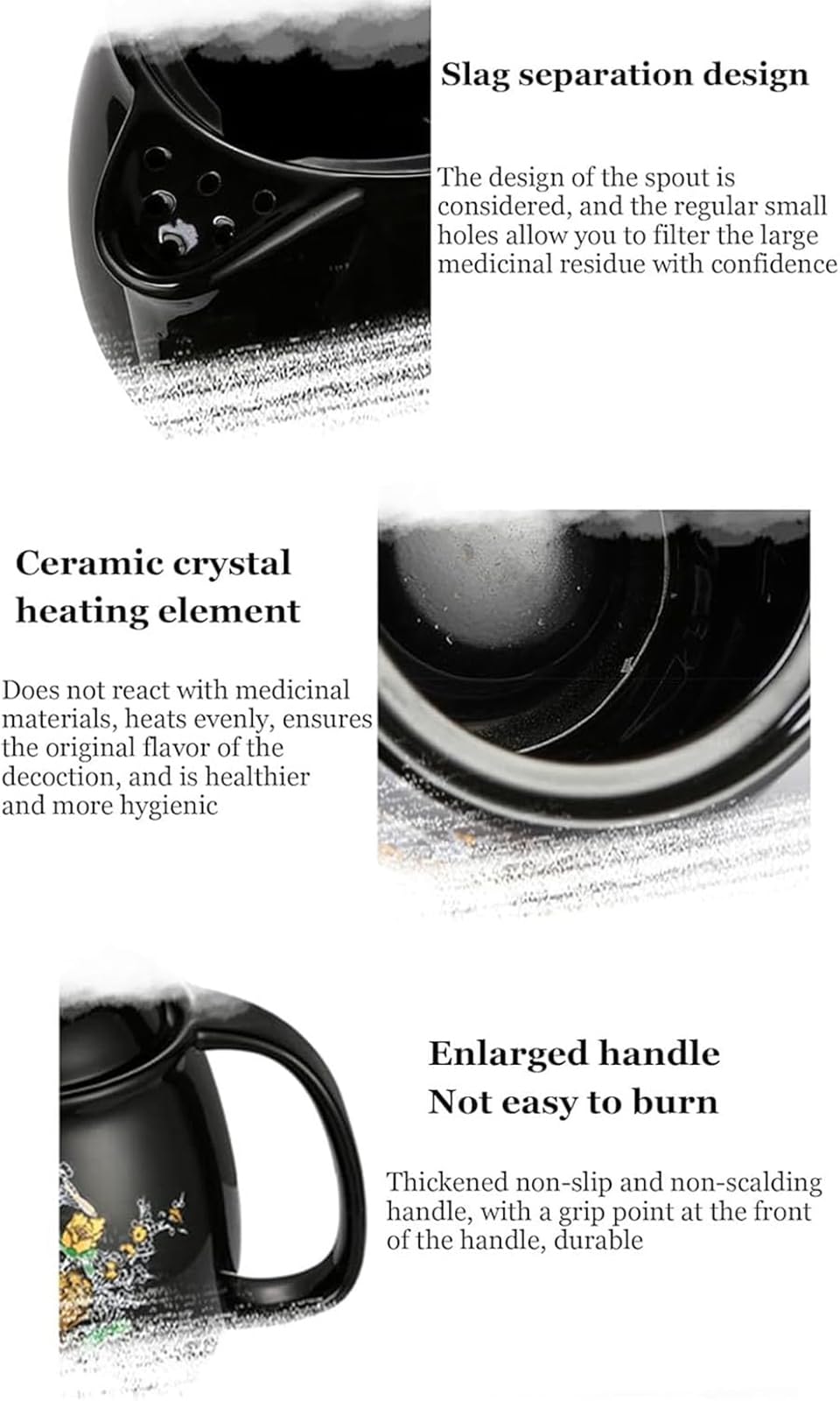 Pentola cinese per medicinali di erbe, in ceramica, con promemoria e funzione di mantenimento del calore, regolabile a 2 velocità, per farmacie domestiche e cliniche