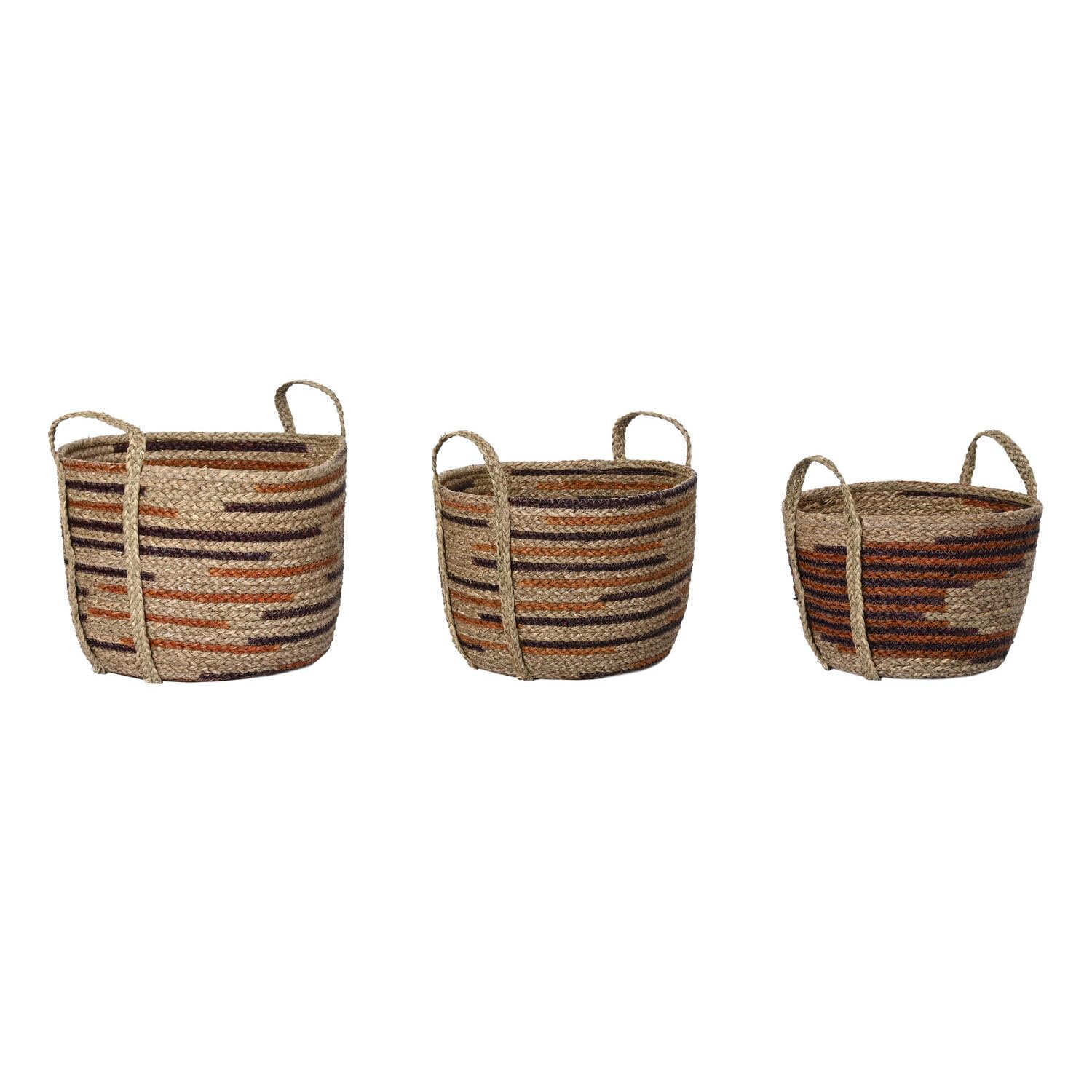 Cesta en seagrass set de 3 paniers de rangement naturels 38x38x41 cm pour la maison