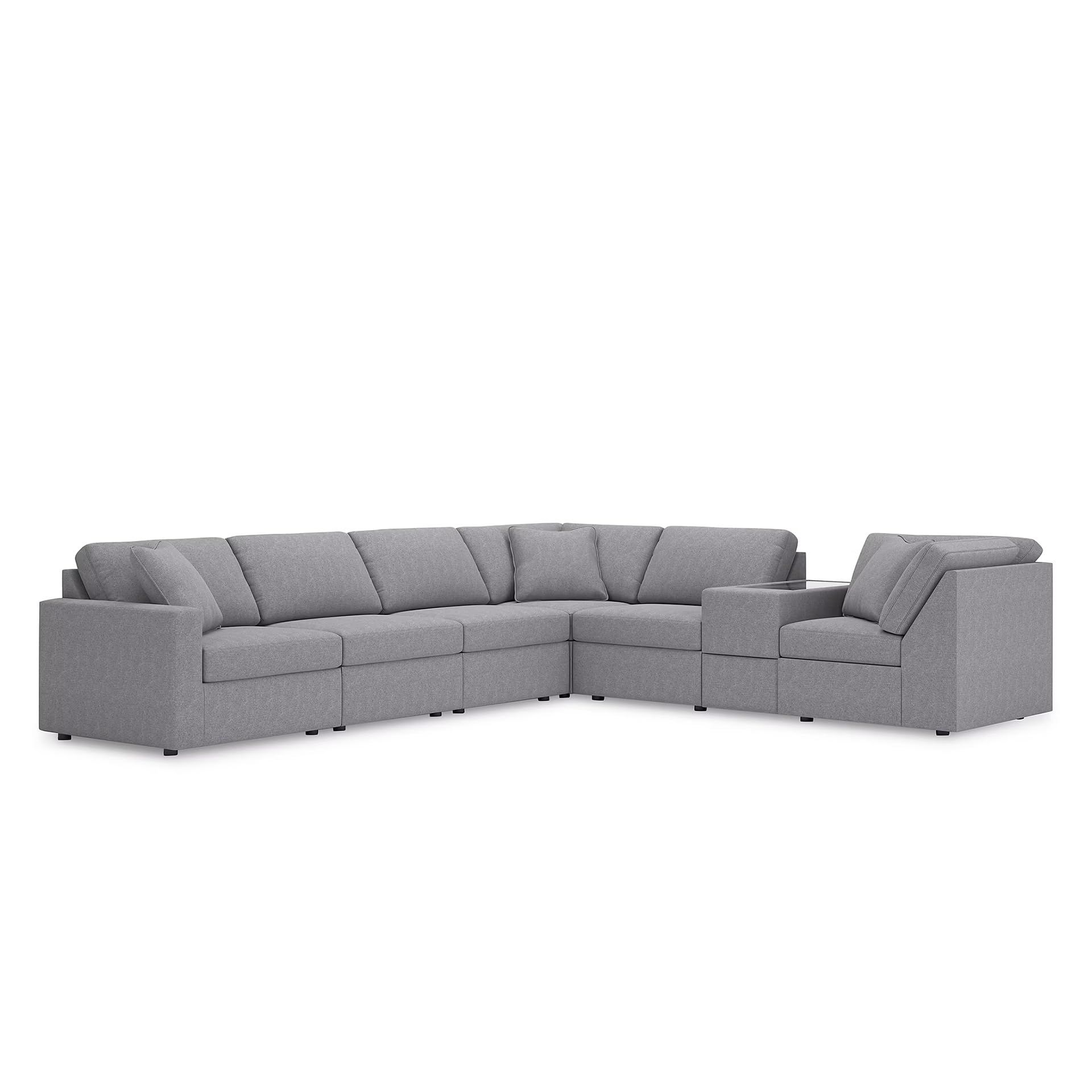 Signature Design by Ashley 7 Piece Modular Sectional with Console, Granite