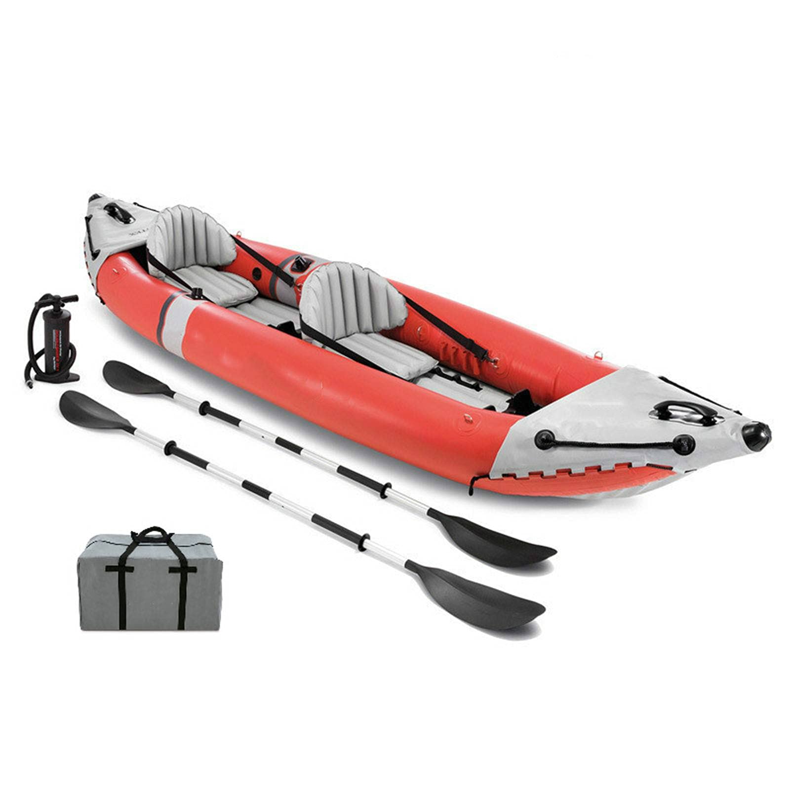 Grande Kayak Gonfiabile Kayak Gonfiabile Barca da Pesca Sport Acquatici Doppia Persona Barche alla Deriva in PVC Kayak 2 Posti con Pompa Remi Gonfiabile Portatile per Giocare