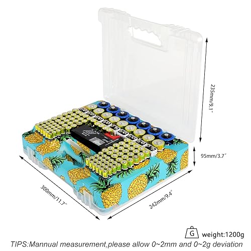 Miniatura 7 de Estuche organizador de batería con probador, caja de almacenamiento de batería impermeable, más de 230 fundas de batería para baterías domésticas