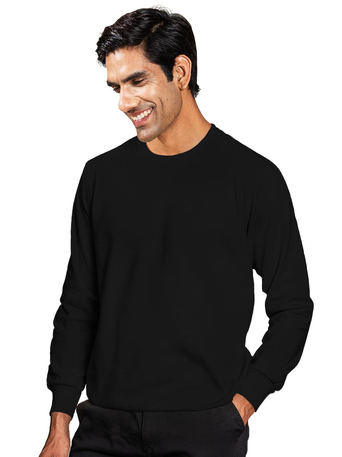 ghumakkad Warm Cotton Fleece Regular Fit Round Neck Full Sleeve Sweatshirt-picture-32