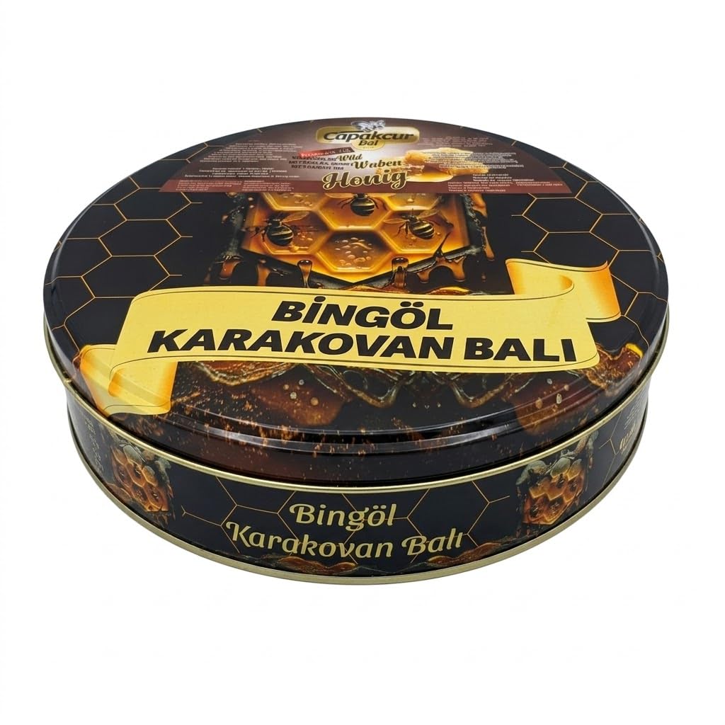 Gold-Honigwabe mit Wildblumenhonig 1400g "Karakovan Kutu petek bal" feinste Honigwabe, naturbelassen, natürlich aus dem Hochland von Bingöl in edler Blechdose