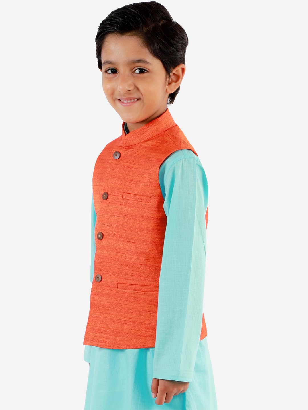Jbn Creation Vastramay Boys' Orange Nehru Jacket (B1365)