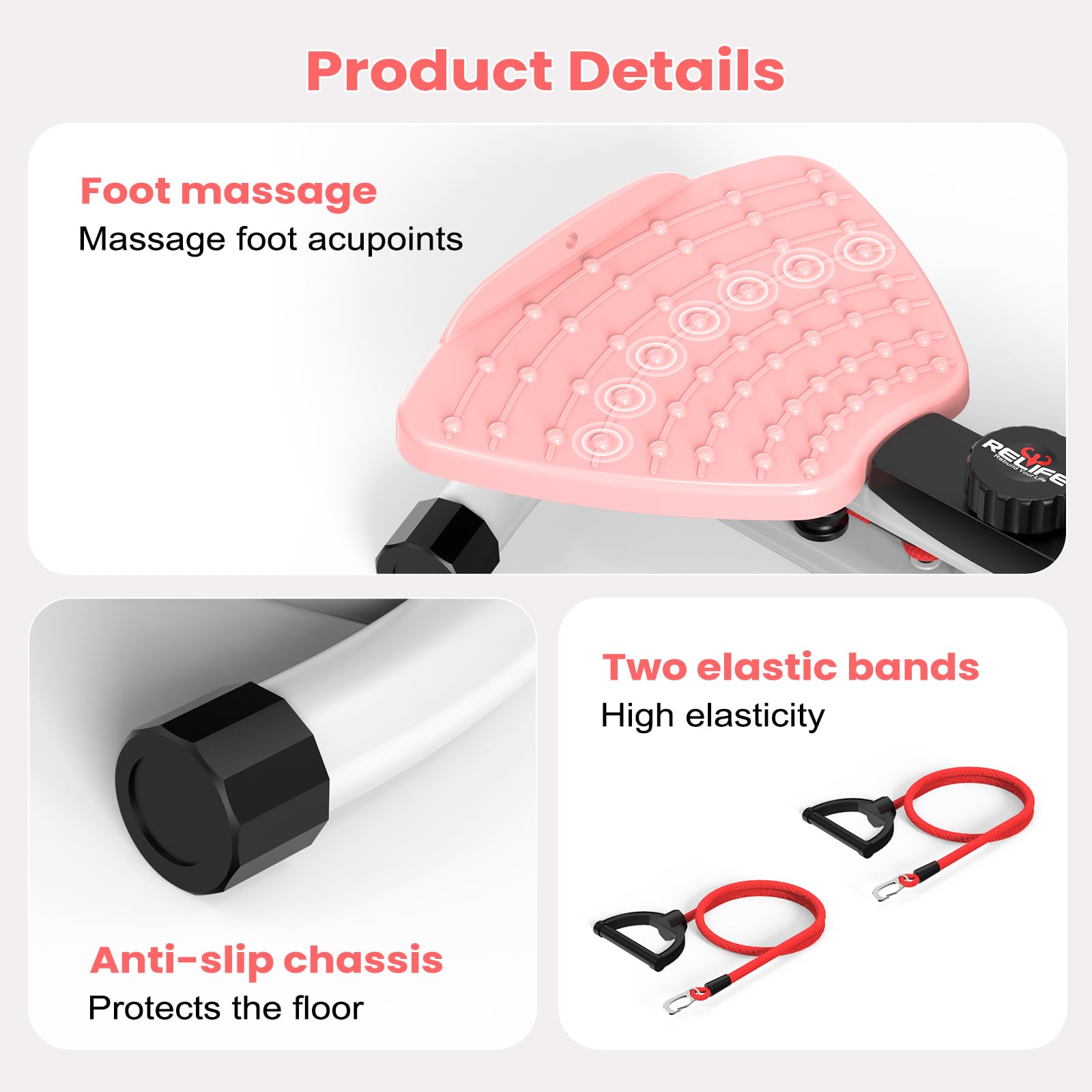 RELIFE REBUILD YOUR LIFE Waist Twister Giratorias Entrenador Abdominal Twister de Cadera Aparato Deportivo Para Casa Entrenamiento del Tronco Power Twist Máquina de tablas giratorias