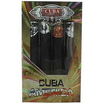 Cuba Collection By Champs For Men. Gift Set Contains Eau De Toilette Spray 1.17 Oz / 35 Mlcuba Black & Brown & Green & Grey.