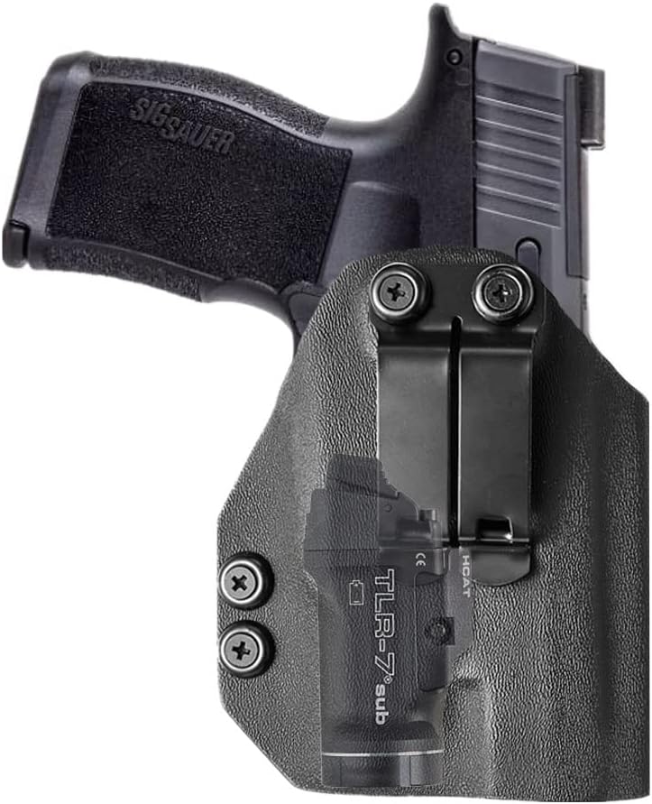 kydex IWB Holster for Glock 43x 48 Mos Sig Sauer P365 P365XL with Streamlight Sub TLR-7 500 Lumens Pistol Light Flashlight