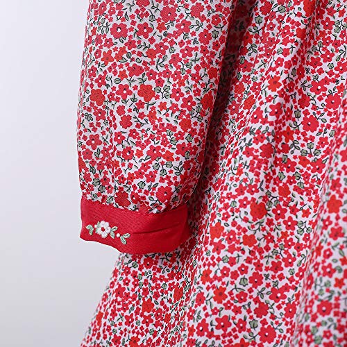 Vestidos de algodón para niñas pequeñas ropa vintage floral de verano 5