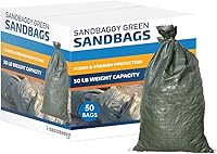 Sandbaggy Heavy Duty Empty Sandbags (50 Pack) - 14x26" Poly Sand Bags for Flood Control, Construction, Reusable UV Resistant with Ties
