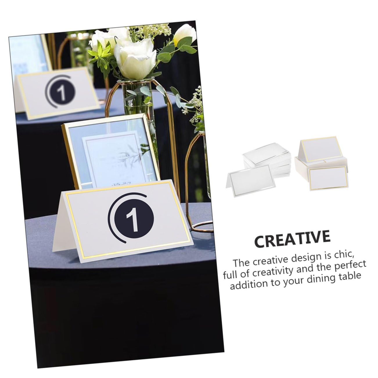 200 Stück Kreative Faltbare Hochzeitstischkarten aus Papier mit Goldfolie Einfach zu Beschriften Platzkarten für Geburtstag und Business Talks