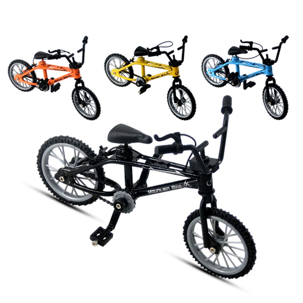 1/18 Diecast Bike Action Figure Toy,Mini Finger Mountain Bike Bicycle Art Crafts Desktop Decor - Orange