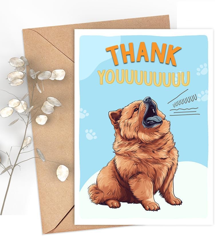 Chow Chow Dog Card, Dog Thank You Card, Cute Pun Thank You Card For Him Her, For Friends, Teacher, Boss, Coworker, Dog Lover Gift, Veterinarian Thank You Gift, Chow Chow Dog Lover - Image 2