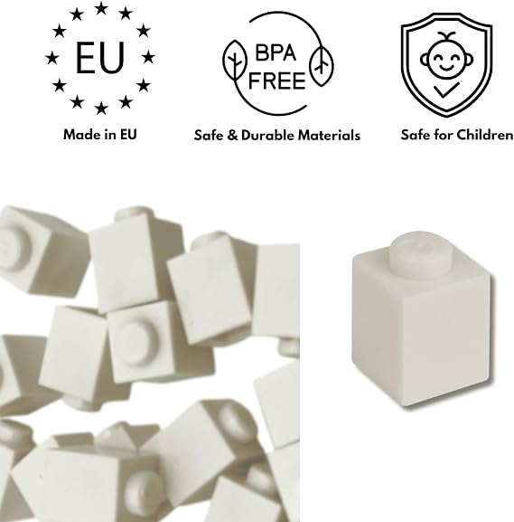 500 Piece 1x1 Building Bricks Loose Pack, White