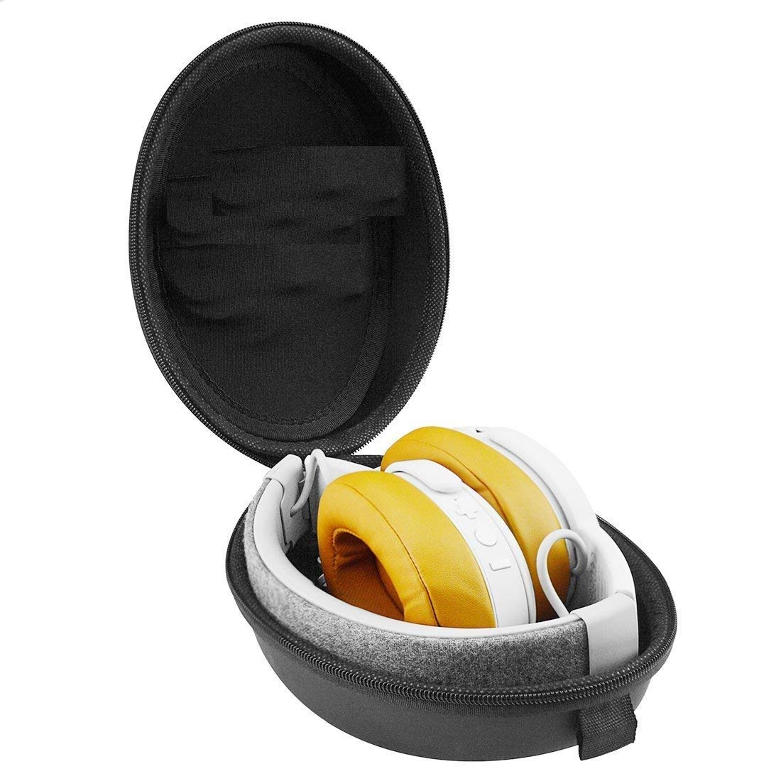 P-PLUS INTERNATIONAL Hard Leather Carry Case for Bowers and Wilkins P7 Headphones, B&W Replacement Portable Protective Cover, Pouch Bag for Headphones/Earphones (EVA Travel, REG, Black)