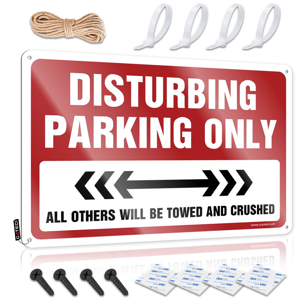 Outdoor Signs And Decor Disturbing Parking Only Tin Sign(30X40CM)