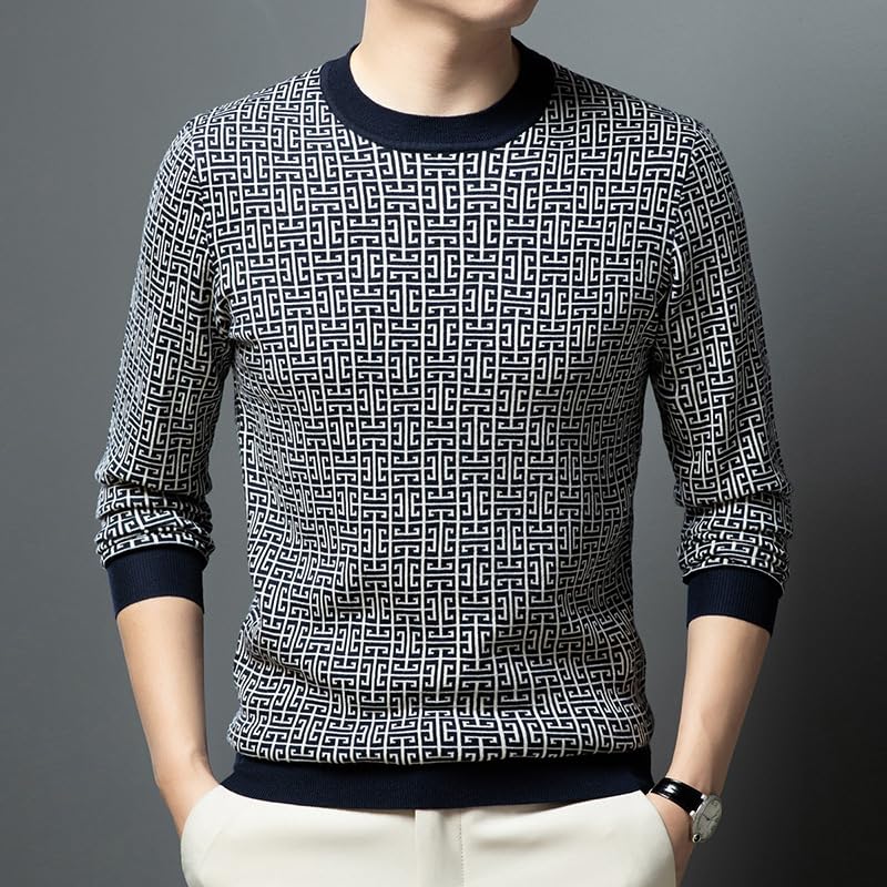 Men's Round Neck Wool Long Sleeve Knitwear Undershirt3