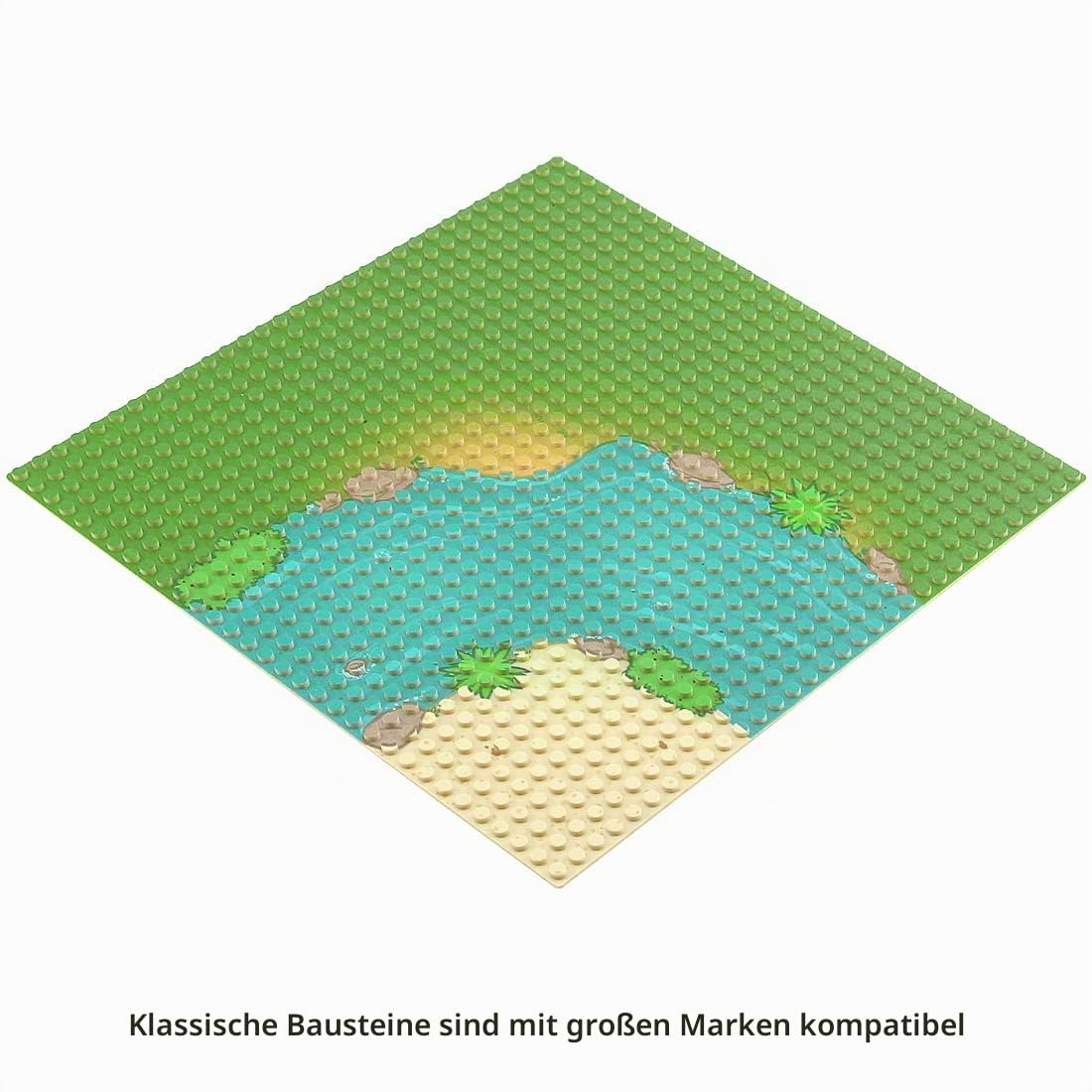 Wiese Fluss Gebogen Straße Grundplatte Backsteinbau 10 x 10 Zoll / 32 x 32 Bolzen Grundplatte für Bauklötze