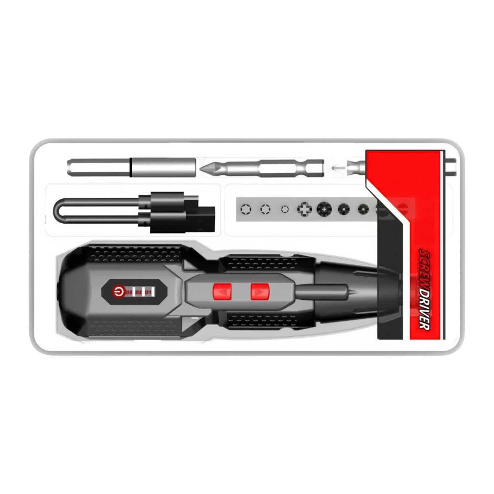 Akku-Elektro-Schraubendreher, wiederaufladbar, ergonomischer 3-Gang-Treiber